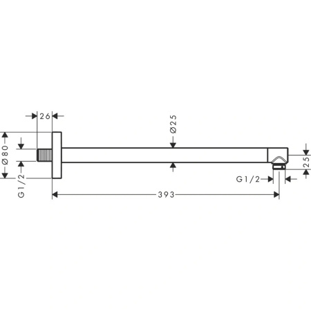 Душевой кронштейн hansgrohe Pulsify S настенный 390 мм 24357140, шлифованная бронза