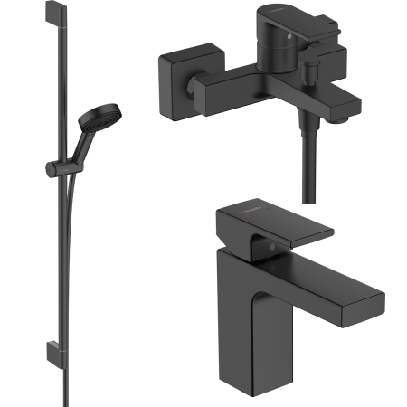 Готовый набор для ванны hansgrohe Pulsify Select S с ручным душем и смесителями Vernis Shape, HG-PR270, матовый черный
