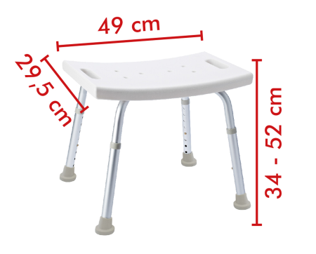 Табурет в ванную RIDDER Assistent с регулируемой высотой, А00601101, белый/матовый хром