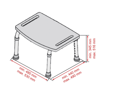Табурет в ванную RIDDER Assistent с регулируемой высотой, А00601101, белый/матовый хром