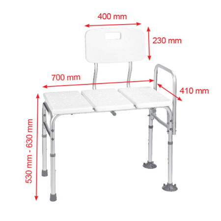 Скамейка в ванну RIDDER Assistent с регулируемой высотой, А0120101, белый/матовый хром