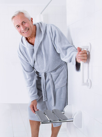 Сиденье откидное для душа RIDDER Pro, А140107, серый 