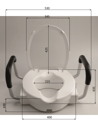 Сидение для унитаза RIDDER Assistent с крышкой и с поручнями, А0072001, белый