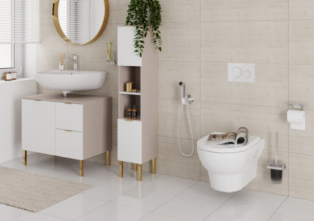 Гигиенический душ hansgrohe 1jet S с запорным вентилем, держателем и шлангом 125 см, для холодной воды 29230000, хром