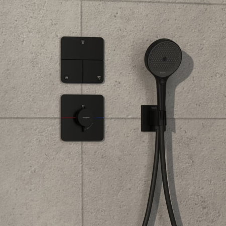 Термостат hansgrohe ShowerSelect Comfort Q для скрытого монтажа, 15588670, матовый черный