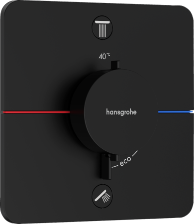 Термостат hansgrohe ShowerSelect Comfort Q для скрытого монтажа на 2 функции, 15583670, матовый черный