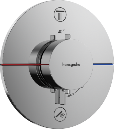 Термостат hansgrohe ShowerSelect Comfort S для скрытого монтажа на 2 функции, 15554000, хром