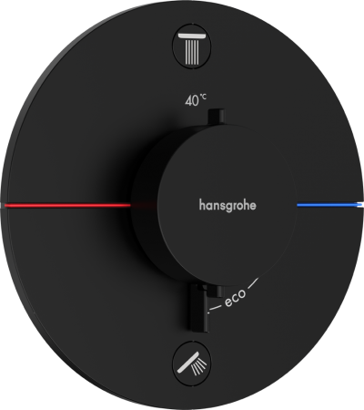 Термостат hansgrohe ShowerSelect Comfort S для скрытого монтажа на 2 функции, 15554670, матовый черный