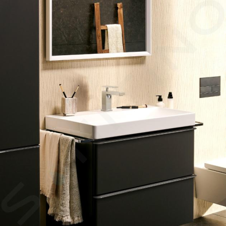 Смеситель для раковины hansgrohe Tecturis E 80, EcoSmart+, с донным клапаном, 73002000, хром