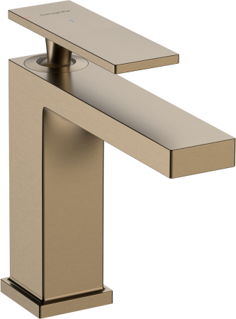 Смеситель для раковины hansgrohe Tecturis E 110 CoolStart, EcoSmart+, 73012140, шлифованная бронза
