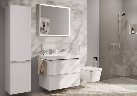 Смеситель для раковины hansgrohe Tecturis E 110 CoolStart, EcoSmart+, 73012700, матовый белый