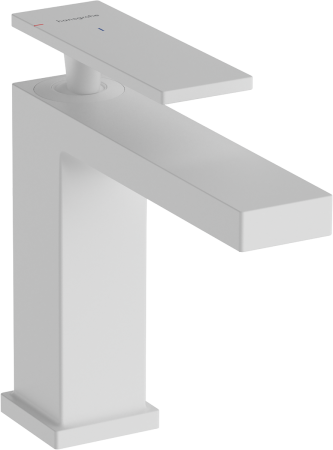 Смеситель для раковины hansgrohe Tecturis E 110 CoolStart, EcoSmart+, с донным клапаном, 73014700, матовый белый