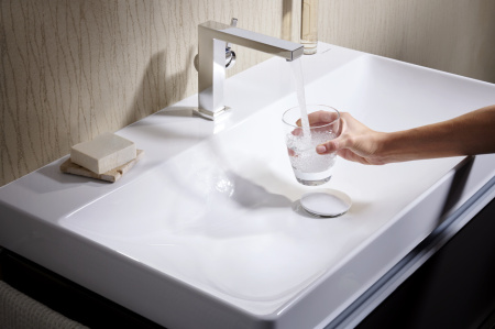 Смеситель для раковины hansgrohe Tecturis E 110 Fine CoolStart, EcoSmart+, 73021000, хром