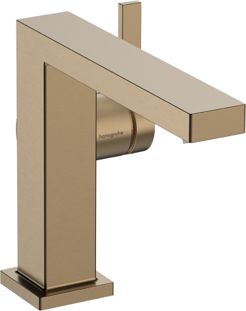 Смеситель для раковины hansgrohe Tecturis E 110 Fine CoolStart, EcoSmart+, с донным клапаном Push-Open, 73020140, шлифованная бронза