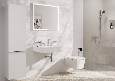 Смеситель для раковины hansgrohe Tecturis E 150 EcoSmart+, с донным клапаном Push-Open, 73030000, хром