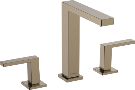 Смеситель для раковины hansgrohe Tecturis E 150 EcoSmart+, с донным клапаном Push-Open, 73030140, шлифованная бронза