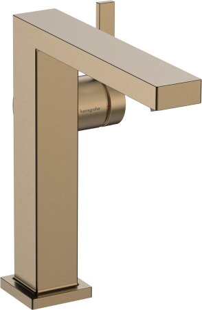 Смеситель для раковины hansgrohe Tecturis E 150 Fine CoolStart, EcoSmart+, с донным клапаном Push-Open, 73040140, шлифованная бронза