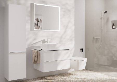 Смеситель для раковины hansgrohe Tecturis E 240 Fine CoolStart, EcoSmart+, 73072700, матовый белый
