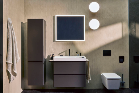 Смеситель для раковины hansgrohe Tecturis E 150 CoolStart EcoSmart+, с донным клапаном, 73053670, матовый черный