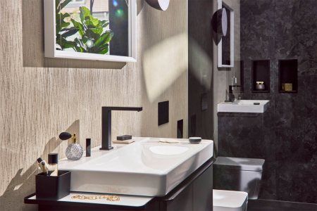 Смеситель для раковины hansgrohe Tecturis E 150 CoolStart EcoSmart+, с донным клапаном, 73053670, матовый черный
