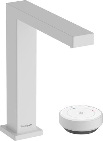 Смеситель для раковины hansgrohe Tecturis E 150 CoolStart EcoSmart+, с донным клапаном, 73053700, матовый белый