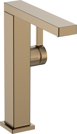 Смеситель для раковины hansgrohe Tecturis E 210 Fine, EcoSmart+, cо сливным гарнитуром Push-Open, 73060140, шлифованная бронза