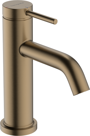Cмеситель для раковины hansgrohe Tecturis S 80 CoolStart EcoSmart+, с донным клапаном, 73302140, шлифованная бронза