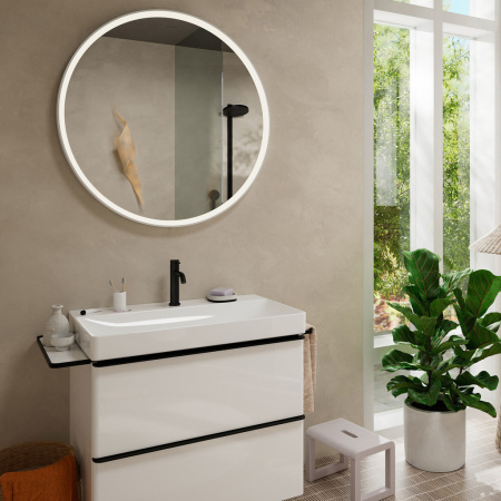 Cмеситель для раковины hansgrohe Tecturis S 110 EcoSmart+, с донным клапаном, 73310670, матовый черный