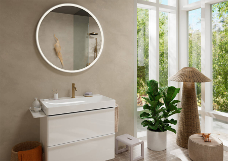 Cмеситель для раковины hansgrohe Tecturis S 110 CoolStart, EcoSmart+, с донным клапаном, 73314140, шлифованная бронза