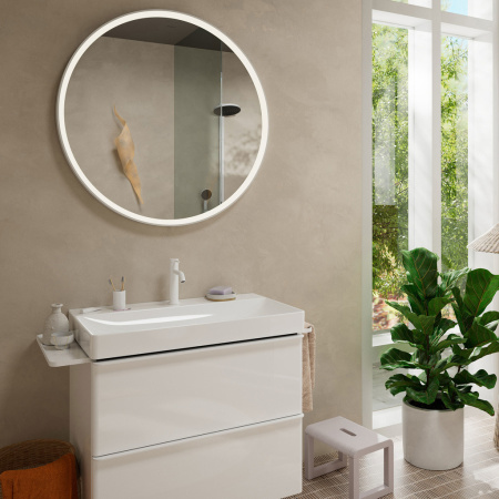 Cмеситель для раковины hansgrohe Tecturis S 110 CoolStart, EcoSmart+, с донным клапаном, 73314700, матовый белый
