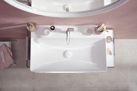 Смеситель для раковины hansgrohe Tecturis S 110 Fine CoolStart, EcoSmart+, с донным клапаном Push-Open, 73320000, хром