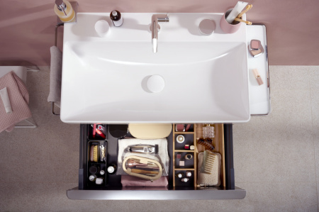 Смеситель для раковины hansgrohe Tecturis S 110 Fine CoolStart, EcoSmart+, с донным клапаном Push-Open, 73320000, хром