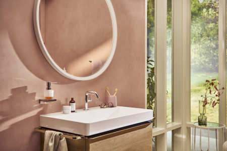 Смеситель для раковины hansgrohe Tecturis S 110 Fine CoolStart, EcoSmart+, с донным клапаном Push-Open, 73320000, хром