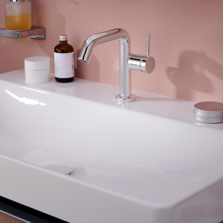 Смеситель для раковины hansgrohe Tecturis S 110 Fine CoolStart, EcoSmart+, с донным клапаном Push-Open, 73320000, хром
