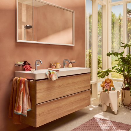 Смеситель для раковины hansgrohe Tecturis S 110 Fine CoolStart, EcoSmart+, с донным клапаном Push-Open, 73320000, хром