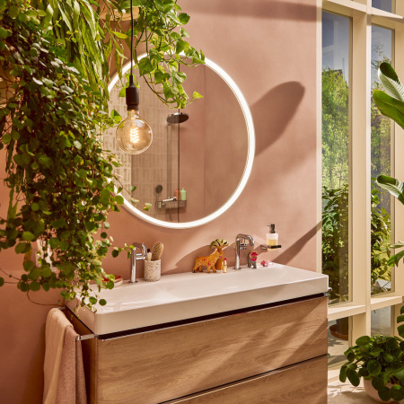 Смеситель для раковины hansgrohe Tecturis S 110 Fine CoolStart, EcoSmart+, с донным клапаном Push-Open, 73320000, хром