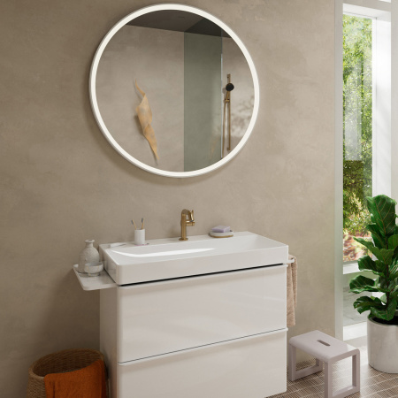 Смеситель для раковины hansgrohe Tecturis S 110 Fine CoolStart, EcoSmart+, с донным клапаном Push-Open, 73320140, шлифованная бронза
