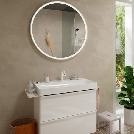 Смеситель для раковины hansgrohe Tecturis S 110 Fine CoolStart, EcoSmart+, с донным клапаном Push-Open, 73320700, матовый белый