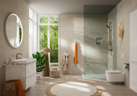 Смеситель для раковины hansgrohe Tecturis S 110 Fine CoolStart, EcoSmart+, 73321140, шлифованная бронза