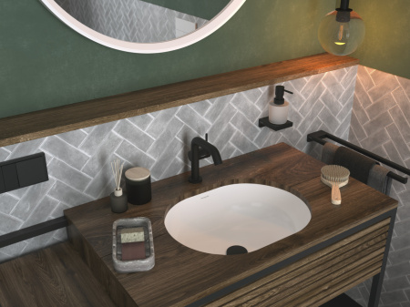 Смеситель для раковины hansgrohe Tecturis S 110 Fine CoolStart, EcoSmart+, 73321670, матовый черный