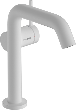 Смеситель для раковины hansgrohe Tecturis S 150 Fine CoolStart, EcoSmart+, со сливным клапаном Push-Open, 73340700, матовый белый
