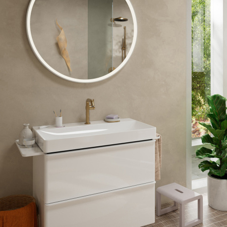Смеситель для раковины hansgrohe Tecturis S 150 Fine CoolStart, EcoSmart+, 73341140, шлифованная бронза