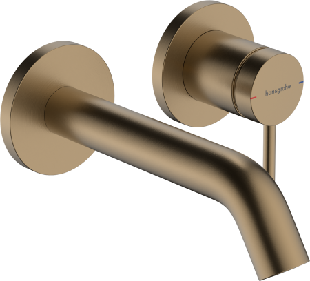 Внешняя часть смесителя для раковины hansgrohe Tecturis S скрытого монтажа, EcoSmart+, 73350140, шлифованная бронза