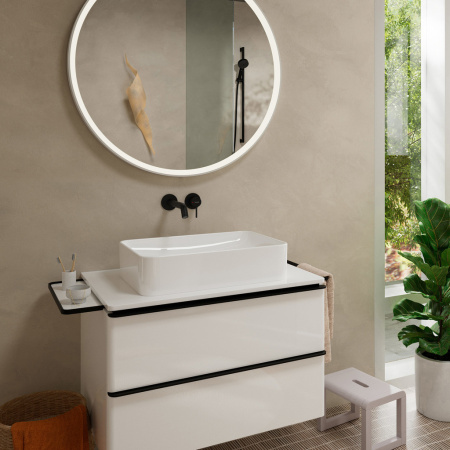 Внешняя часть смесителя для раковины hansgrohe Tecturis S скрытого монтажа, EcoSmart+, 73350670, матовый черный