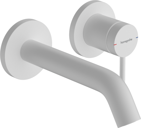 Внешняя часть смесителя для раковины hansgrohe Tecturis S скрытого монтажа, EcoSmart+, 73350700, матовый белый