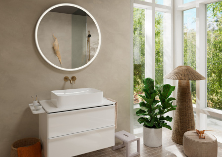 Внешняя часть смесителя для раковины hansgrohe Tecturis S скрытого монтажа, EcoSmart+, 73351140, шлифованная бронза