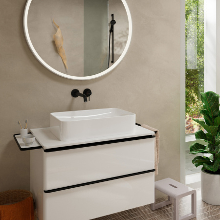 Внешняя часть смесителя для раковины hansgrohe Tecturis S скрытого монтажа, EcoSmart+, 73351670, матовый черный