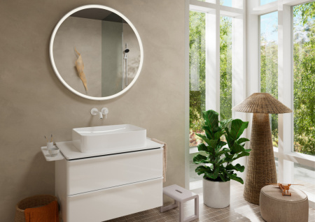 Внешняя часть смесителя для раковины hansgrohe Tecturis S скрытого монтажа, EcoSmart+, 73351700, матовый белый