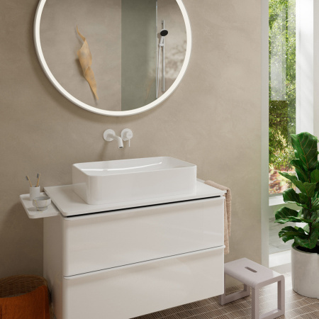 Внешняя часть смесителя для раковины hansgrohe Tecturis S скрытого монтажа, EcoSmart+, 73351700, матовый белый