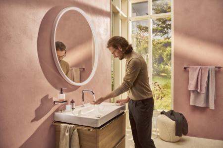 Смеситель для раковины hansgrohe Tecturis S 150 CoolStart EcoSmart+, с донным клапаном, 73353000, хром